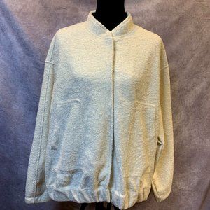 NWOT Women's Oversized Faux Lambswool Varsity Style Jacket